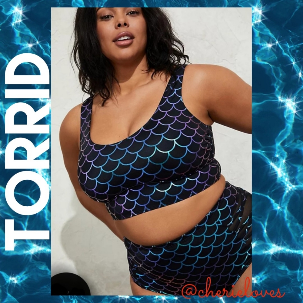 Torrid Size 2 or 2X Mermaid Scoop Bikini T…